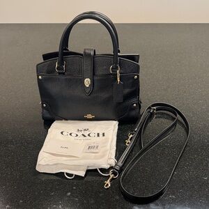 Coach Mercer 24 (Small) Satchel in Black Grain Leather